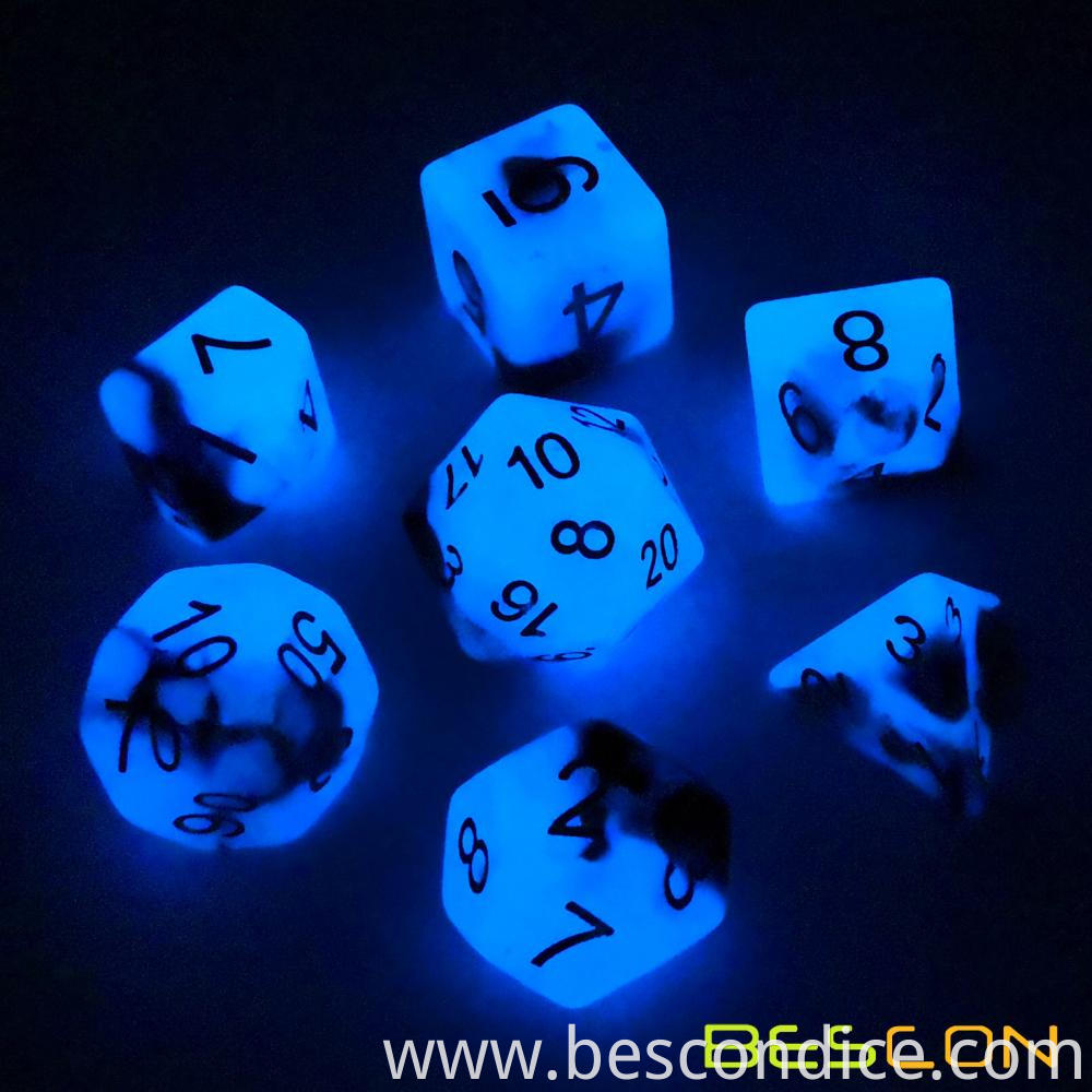 Blue Dawn Glow In The Dark Dnd Dice Set 3